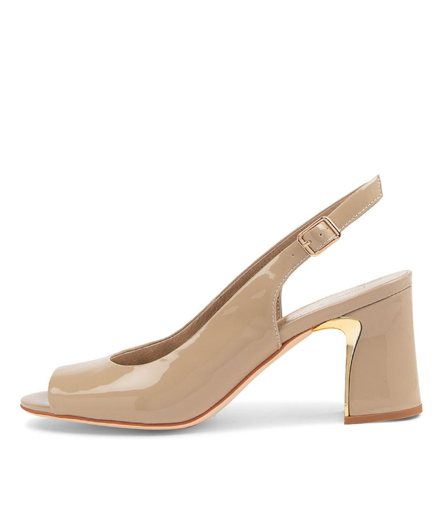 Kianna Taupe Patent Leather Sandals - Django and Juliette