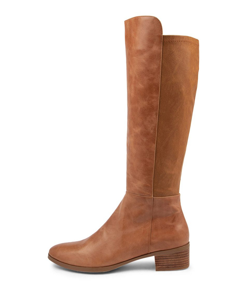 Tetley Lrg Tan Leather Knee High Boots - Django and Juliette