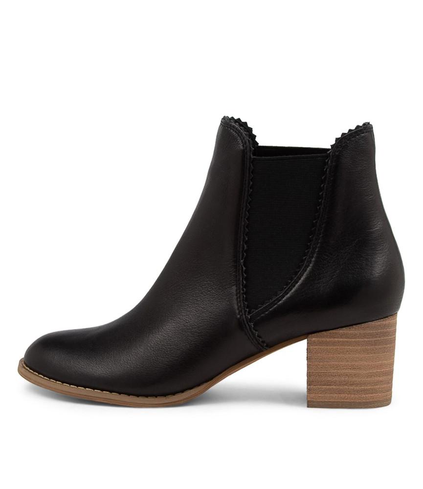 Sadore Black Leather Ankle Boots - Django and Juliette