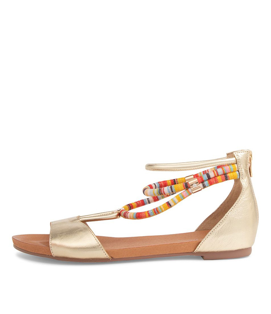 Jazmin Pale Gold Leather Sandals - Django and Juliette