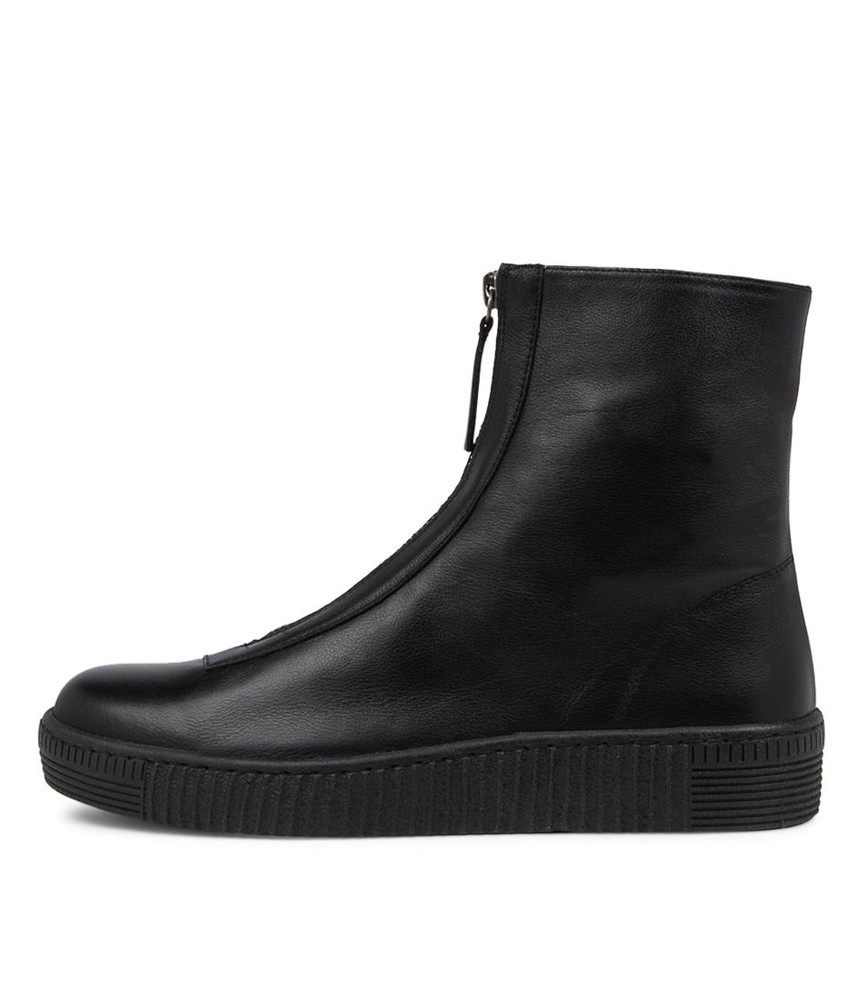 Tymir Black Leather Ankle Boots Bs - Django and Juliette