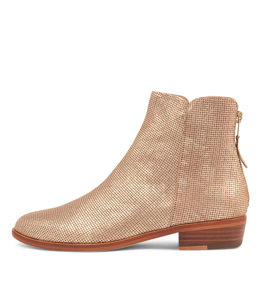 Itty Old Gold Leather Ankle Boots - Django and Juliette