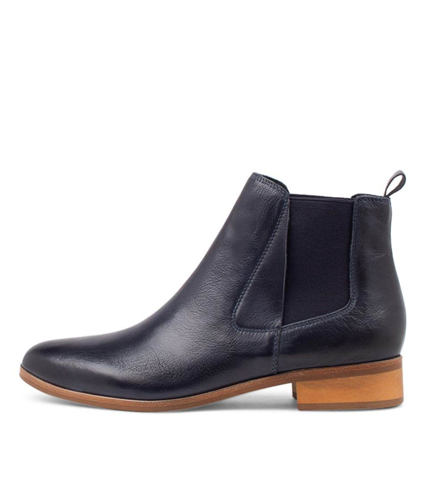 Ilaf Navy Leather Chelsea Boots - Django and Juliette