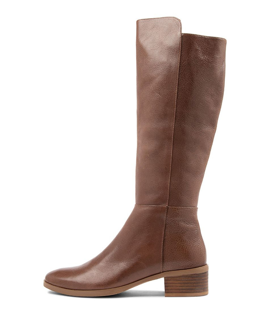 Tima Nutmeg Leather Knee High Boots - Django and Juliette