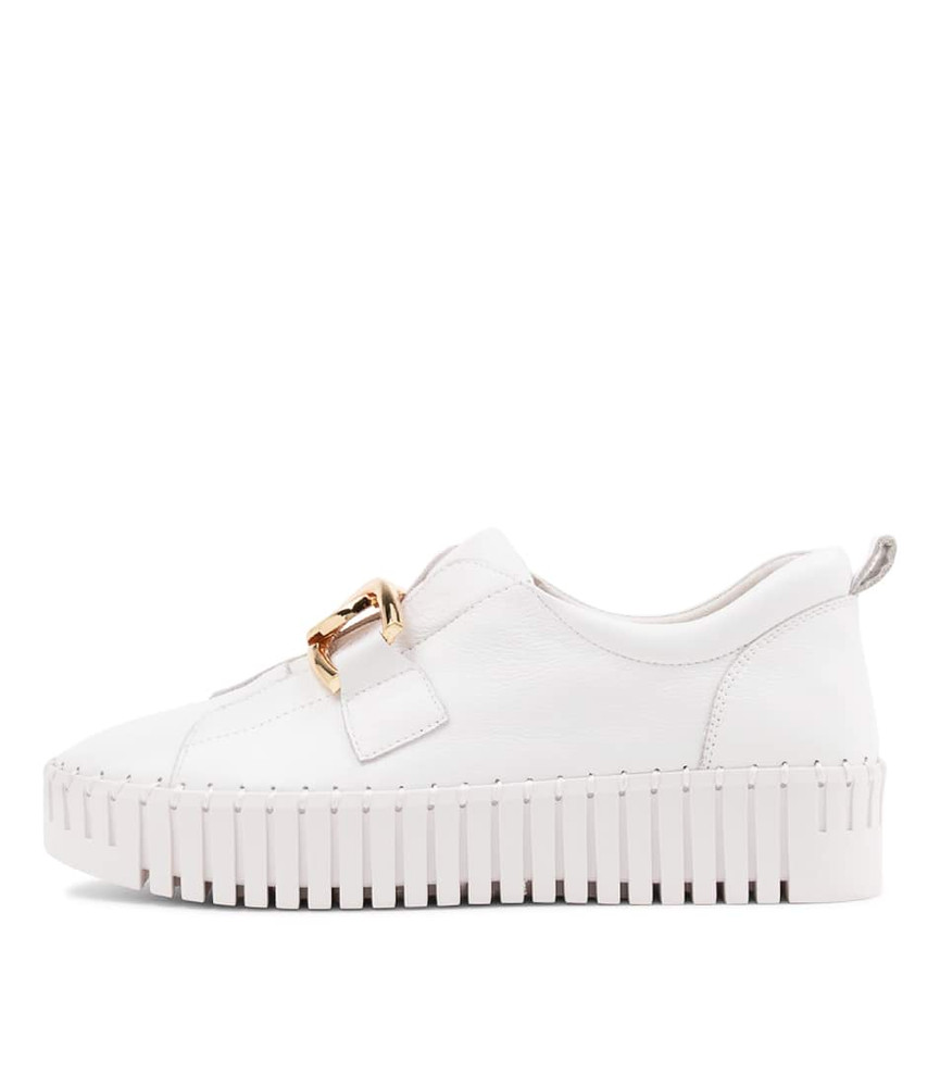Bage White Leather Sneakers Ws - Django and Juliette