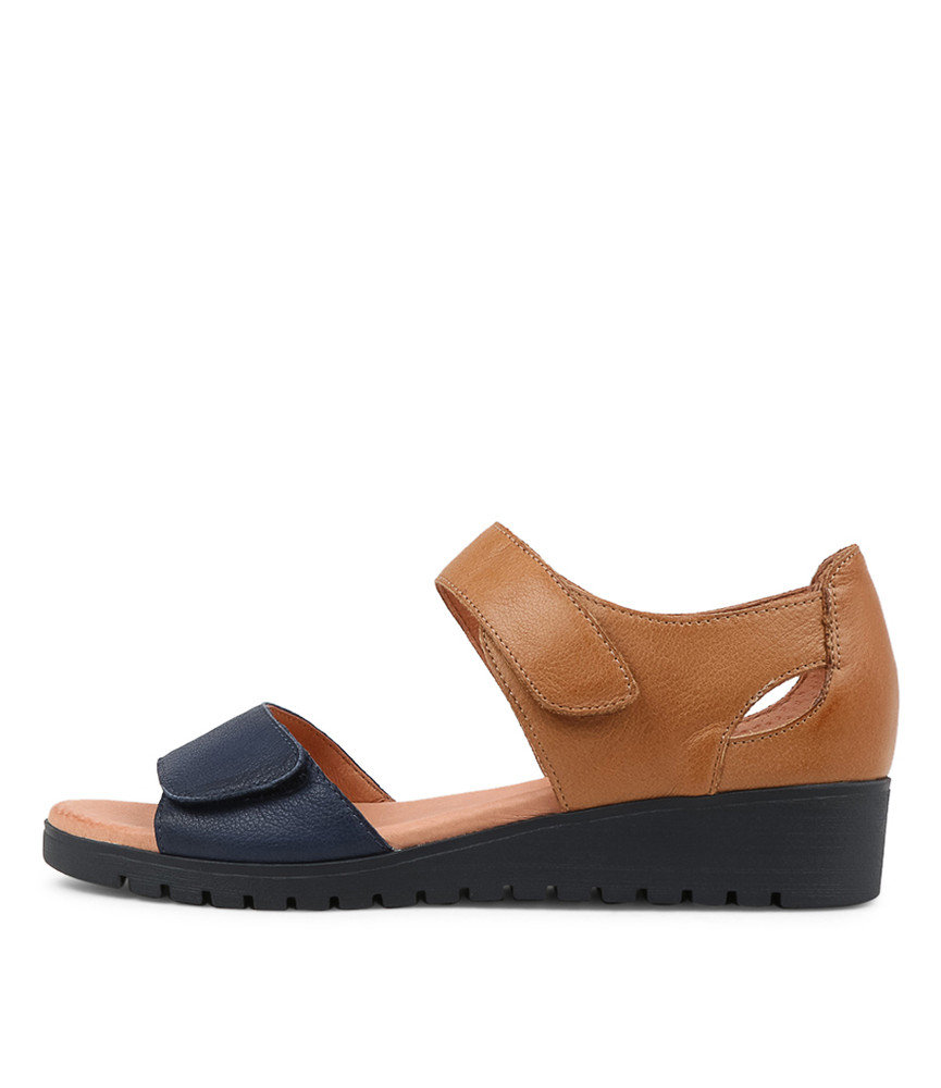 Monte Navy Dark Tan Multi Sandals - Django and Juliette