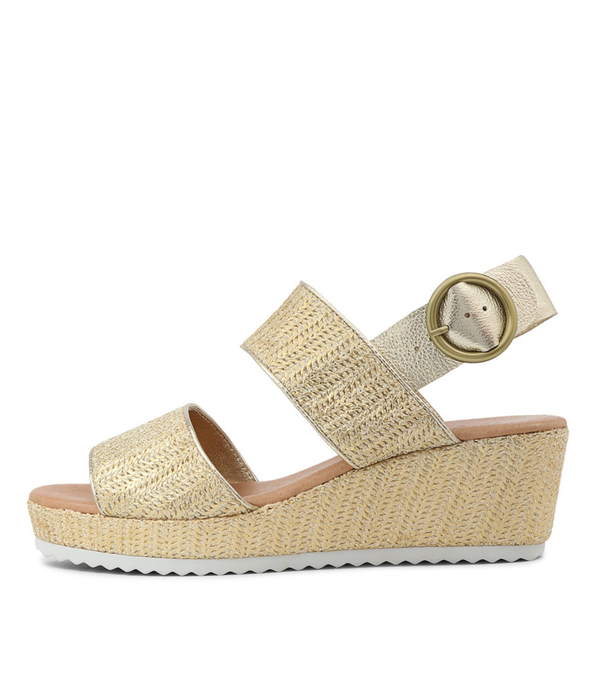 Sultans Gold Splice Weave Leather Sandals - Django and Juliette