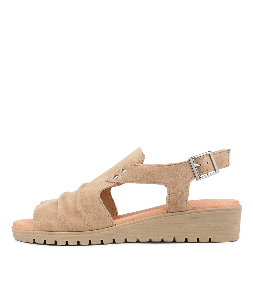 Madis Latte Suede Sandals - Django and Juliette