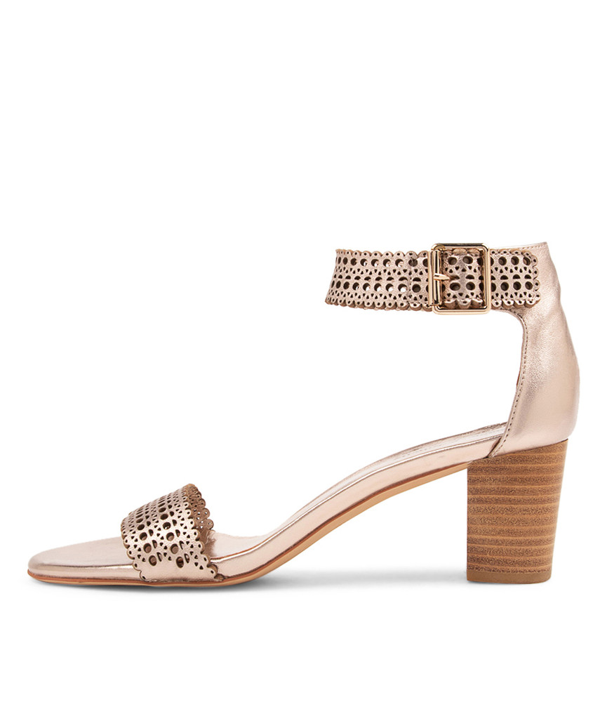 Cosmal Pale Rose Gold Leather Sandals - Django and Juliette