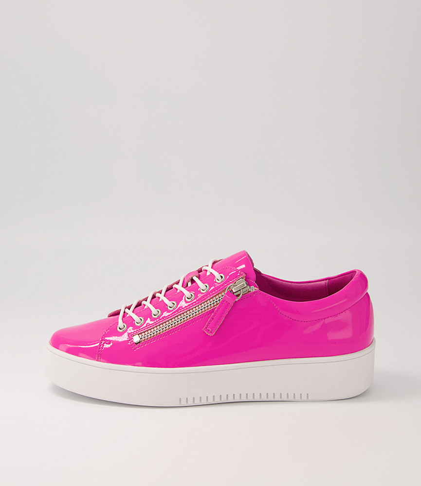 Laila Hot Pink Patent Leather Sneakers Ws - Django and Juliette