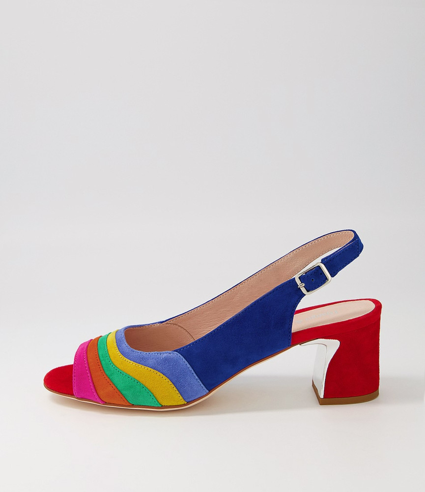 Jabriele New Bright Multi Suede Sandals - Django and Juliette