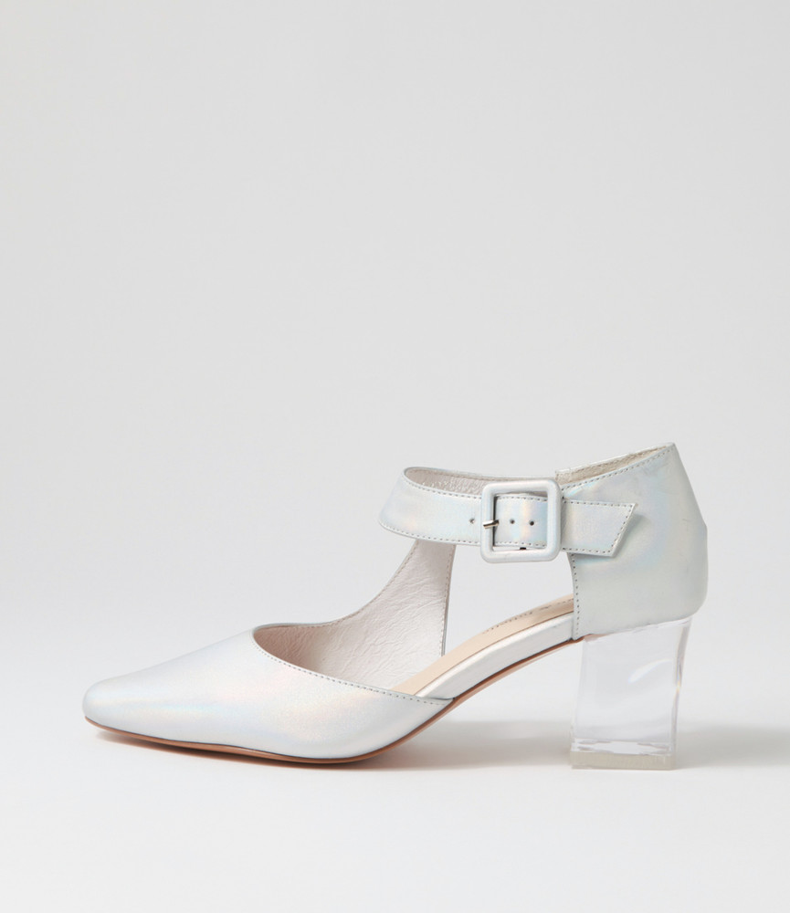 Happie Silver Rainbow Leather Heels - Django and Juliette