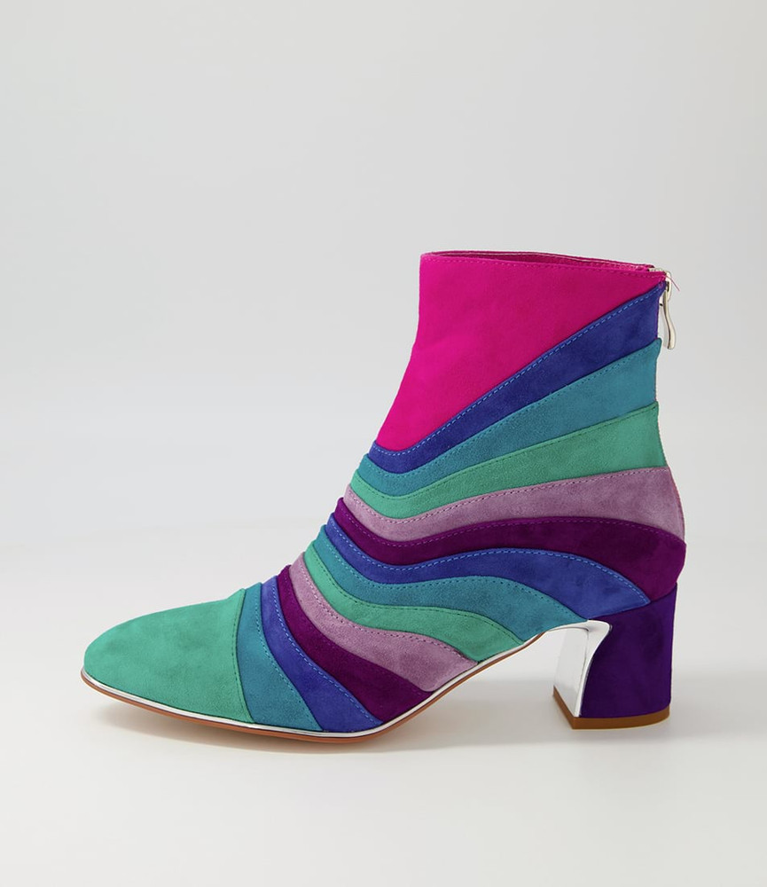 Jatalie Purple Multi Ankle Boots - Django and Juliette