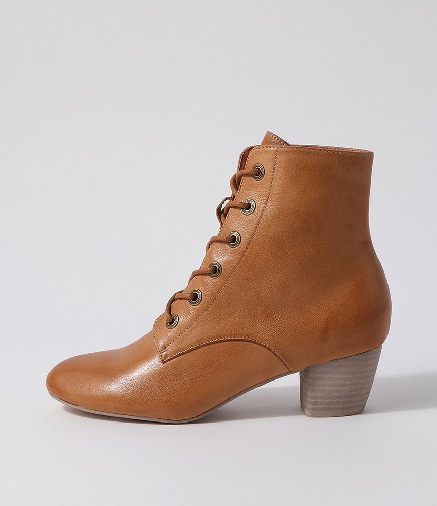 Durban Dark Tan Leather Lace Up Boots Django and Juliette