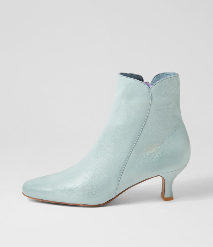 Cheza Pale Blue Leather Ankle Boots Django and Juliette