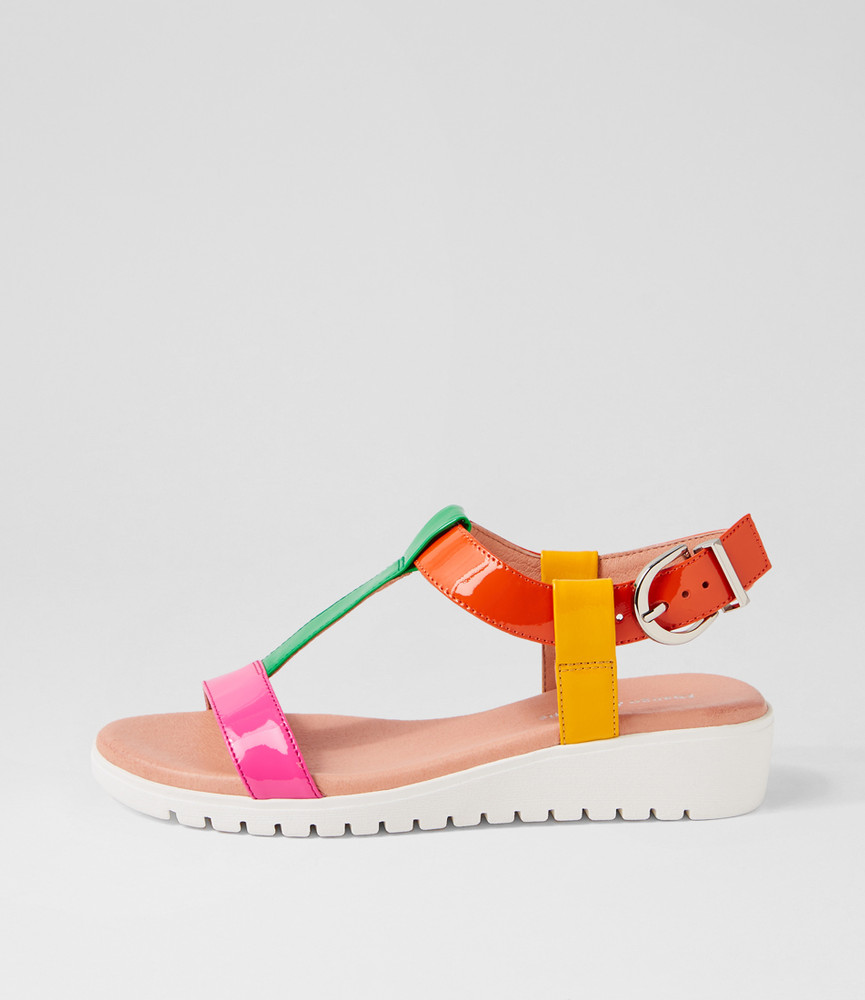 Marj Bright Patent Multi Sandals - Django and Juliette