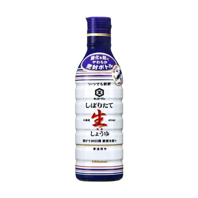 "KIKKOMAN" ITSUDEMO SHINSEN SHIBORITATE NAMA SHOYU 450ML(12)
