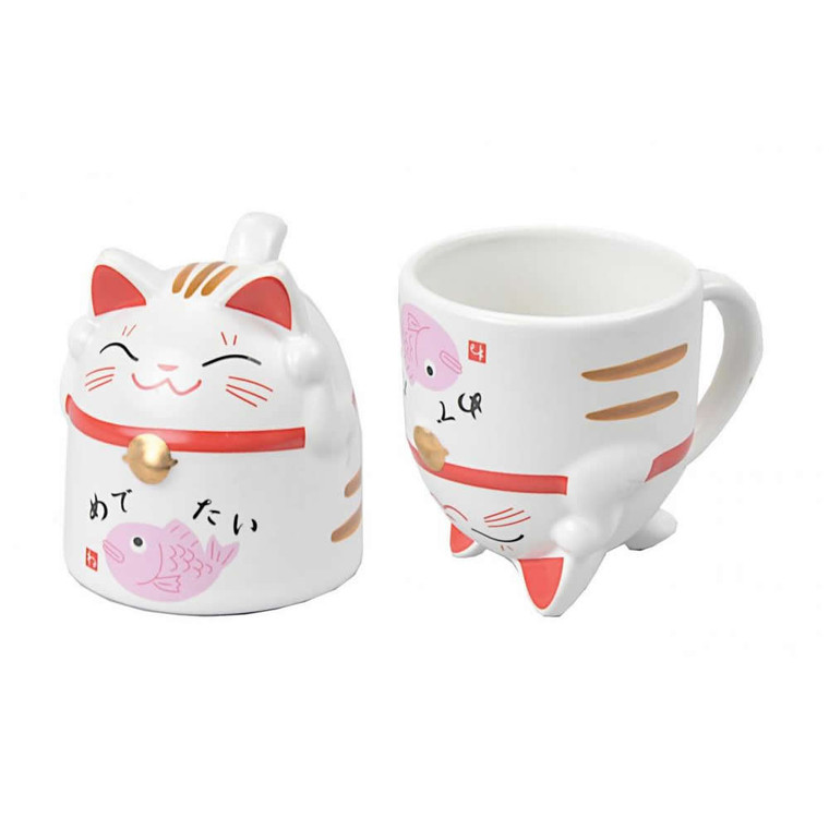 CUPS & MUGS CAT MUG 8.5X9.8CM PINK DL18/RC 1/36