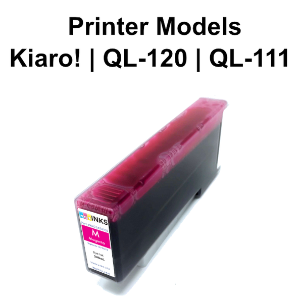 Premium Compatible Kiaro!, Quick Label QL-120X & QL-120Xe Magenta Dye Ink Cartridge (240 mL)