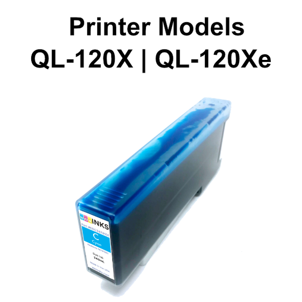 Premium Compatible Quick Label QL-120X & QL-120Xe Cyan Dye Ink Cartridge (240 mL)