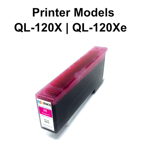 Premium Compatible Quick Label QL-120X & QL-120Xe Magenta Dye Ink Cartridge (240 mL)