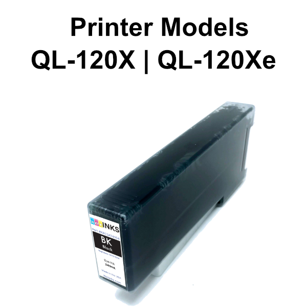 Premium Compatible Quick Label QL-120X & QL-120Xe Black Dye Ink Cartridge (240 mL)