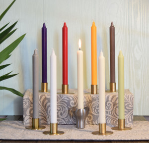 11" Eco-Friendly Paraffin-Free Taper Candles (Box of 24 per color)