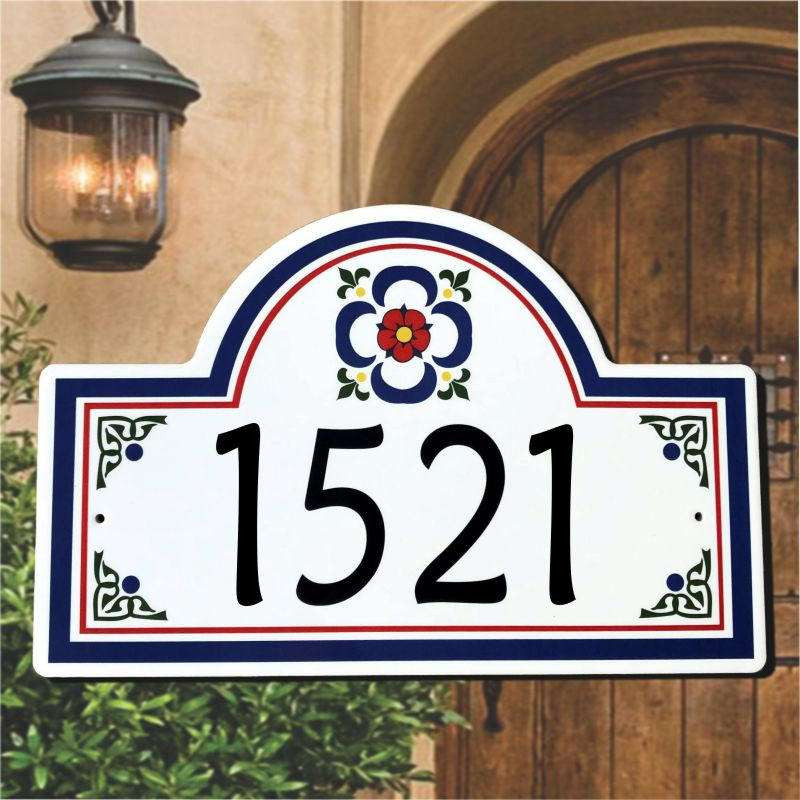 イタリア ミッドセンチュリー 50s-60s スクラッフィート プレート Mexican Red Flower Sign Traditional Mexican address plaques