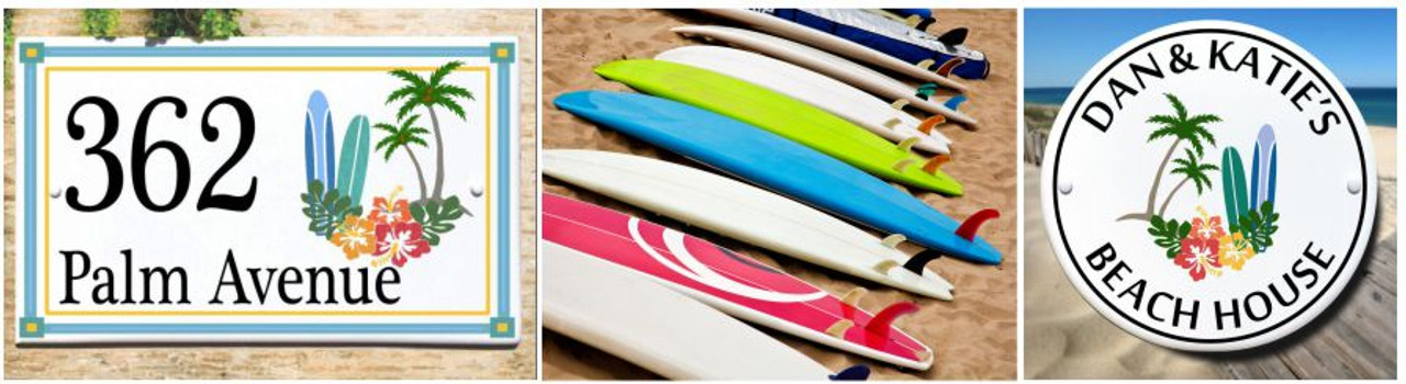 Cowabunga! Surf's Up with our Surfboard House Plaques