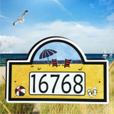 Ceramic Porcelain Address Plaques Day at the Beach Address Plaque Ceramic Porcelain Address Plaques Day at the Beach Address Plaque
