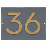 Montague Modern House Numbers Plaque - 4 Inch 'Floating' Numbers 