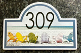 Ceramic Porcelain Address Plaques Beach Chairs House Numbers Arch Plaque