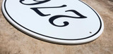 Ceramic Porcelain Address Plaques Oval House Number Plaque - Thin Border