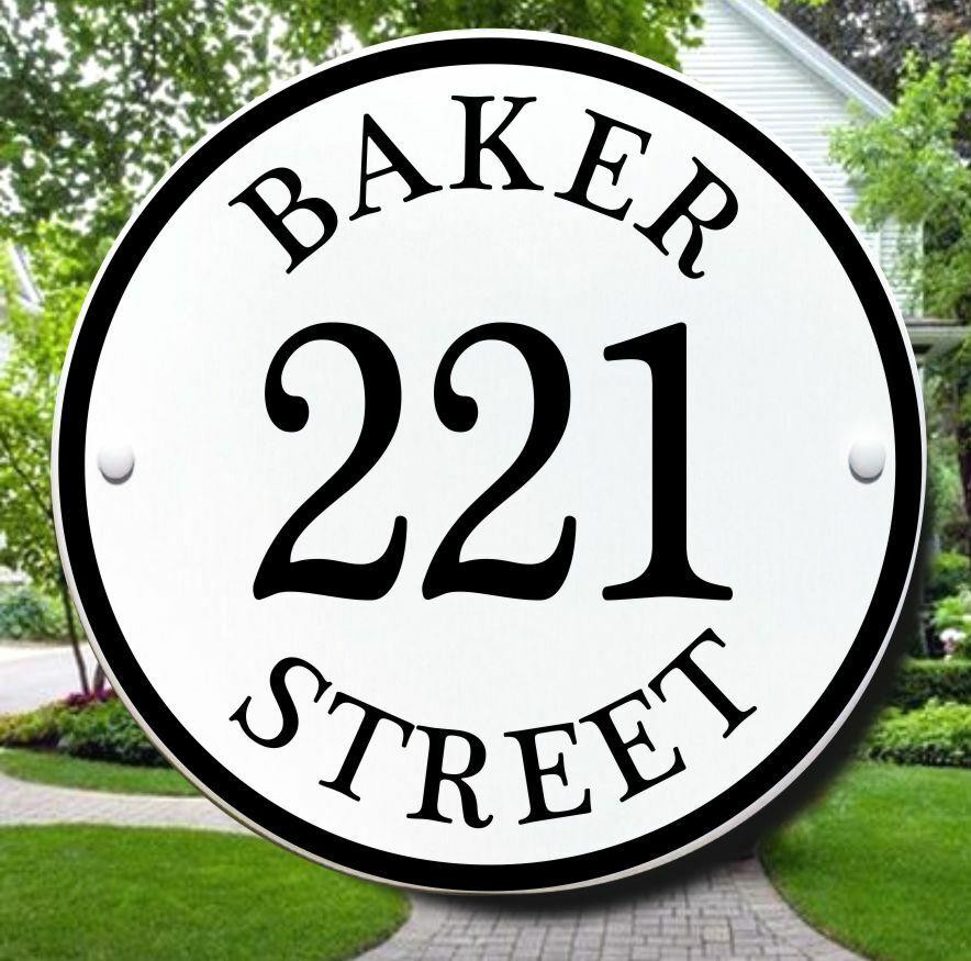 House Number Plaque Wide Border Ceramic Porcelain House Number Signs