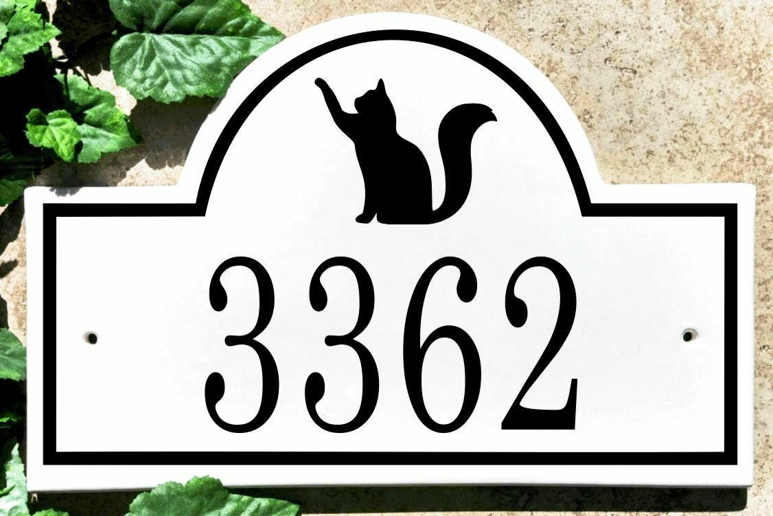 Ceramic House Number Plaques Custom Address Plaques Cat