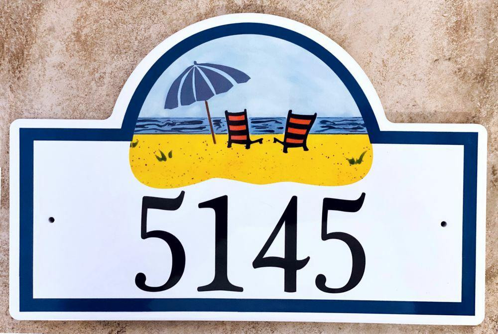 Beach House Number Plaque Ceramic Beach Address Plaques