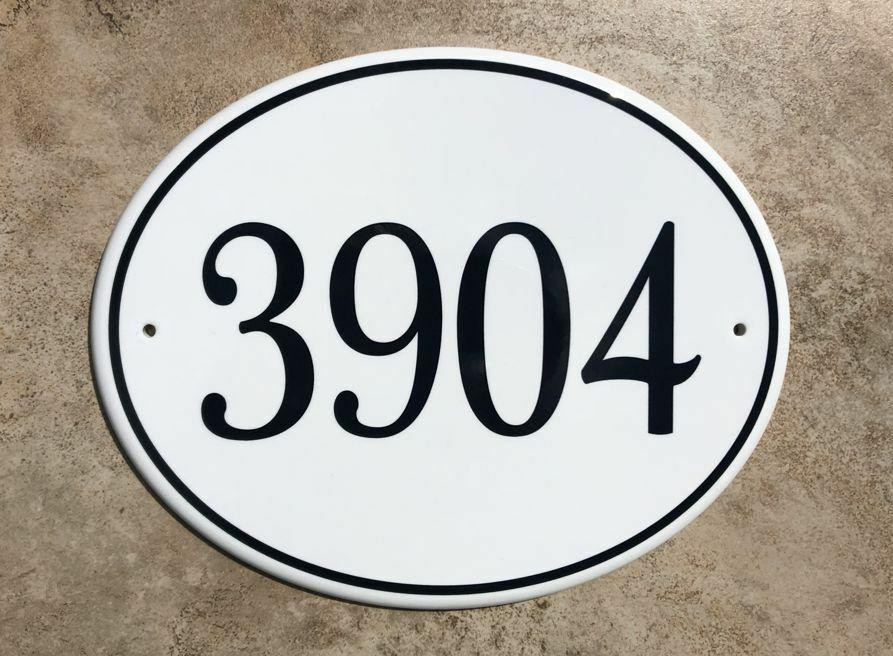 Oval House Number Plaques Porcelain Address Plaques