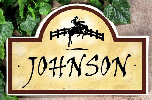 Rodeo Horse Family Name House Plaque