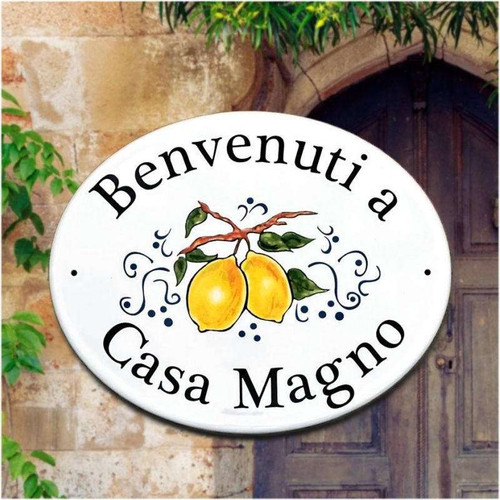Address Plaque with Lemons of Italy