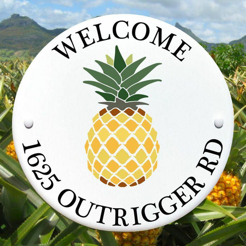 Ceramic Porcelain Address Plaques Pineapple Address Signs and House Plaques