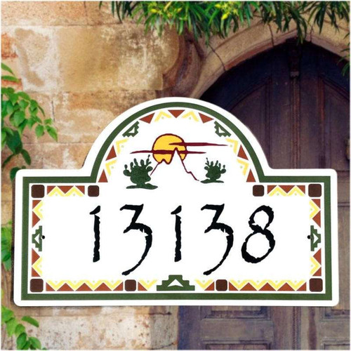 Desert Cactus Address Plaque