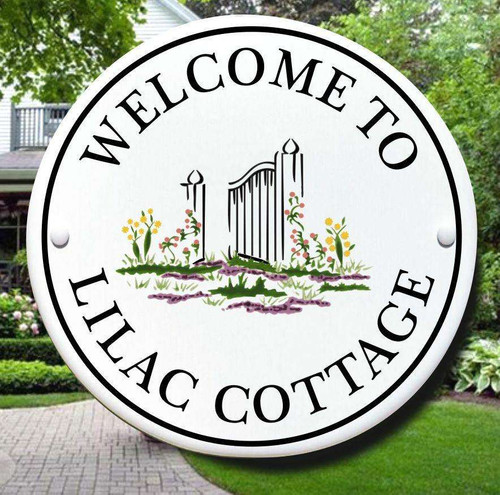 Cottage Gate Round Address Plaques