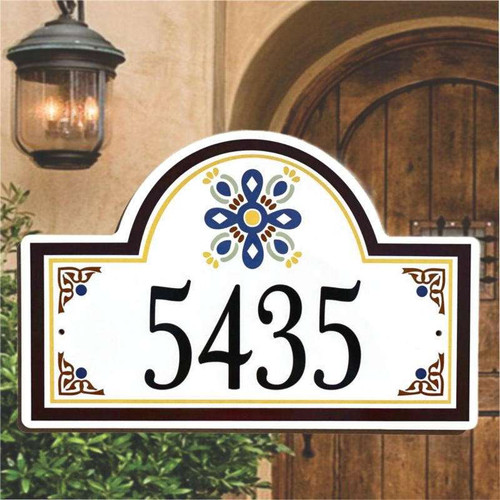 Talavera Brown Address House Plaque
