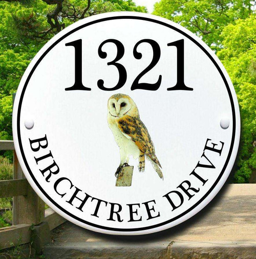 Barn Owl House Number Address Plaque