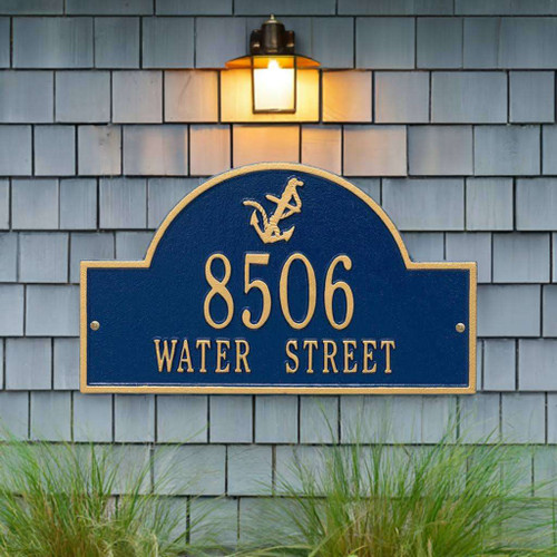 Nautical House Number Plaque with Anchor