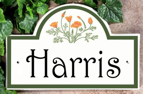 California Poppies Arch Address Plaque