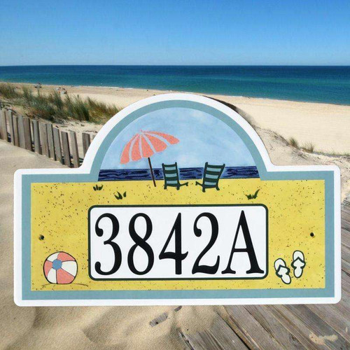 Beach Party House Number Plaque