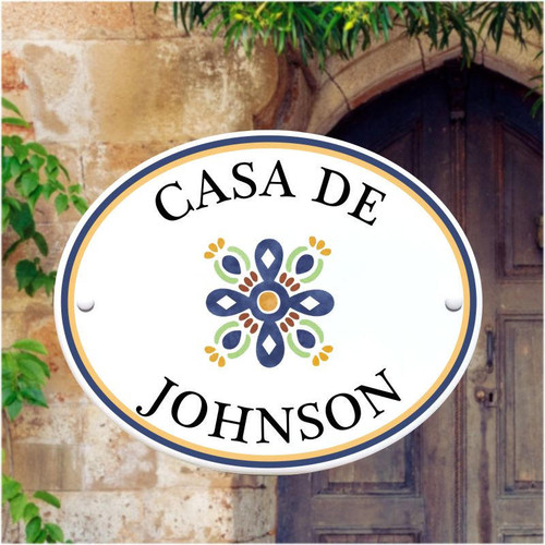Ceramic Porcelain Address Plaques Welcome House Plaque – Talavera Style