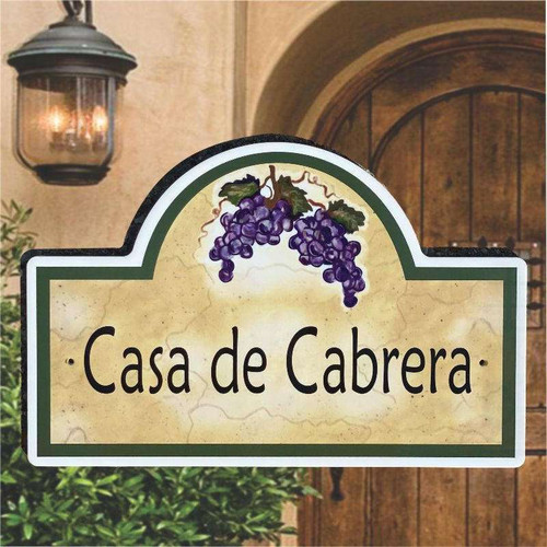 Italian Vineyard Address Plaque