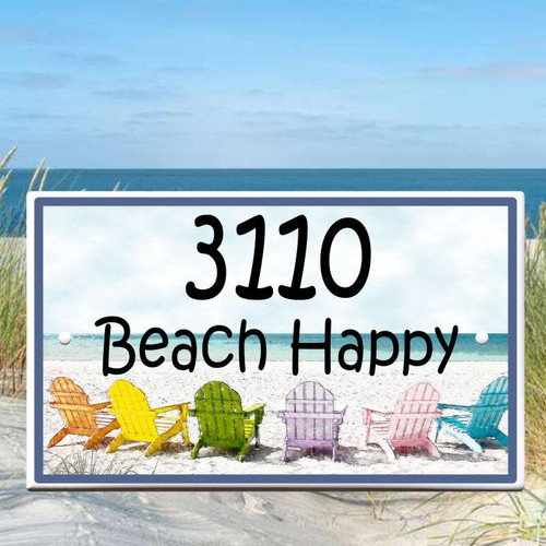 Ceramic Porcelain Address Plaques Beach Chairs House Plaque - Porcelain